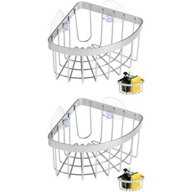 LALAFINA Soporte De Esponja Para Fregadero De Cocina Con Ventosa Organizador De Fregadero De La Cocina En Acero Inoxidable 304 2 Piezas Para Esponjas Cepillos Y Accesorios De Drenaje