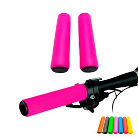 Vmingo Puños Bicicleta Confort Silicona Suaves MTB Ruta BMX Urbano Ergonomico (Rosa)