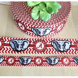 Unbranded 7/8 & 1.5" (1 YD) Alabama Crimson Tide Grosgrain Ribbon Roll Tide - 1 1/2"