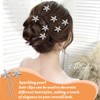 Denipry 10pcs Bride Crystal Rhinestone Starfish Hair Pins Silver U
