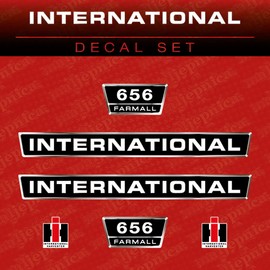 International 656 Farmall Tractor Aftermarket Decal/Aufkleber/Adesivo/Replacement Set