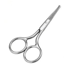 KEAIYYJ- Small Scissors Safety Grooming for Nose Hair, Baby Nail, Eyebrow, Eyelashes, Mustache, Beard, Beauty Facial Cosmetic for Men Women (Round Tip)
