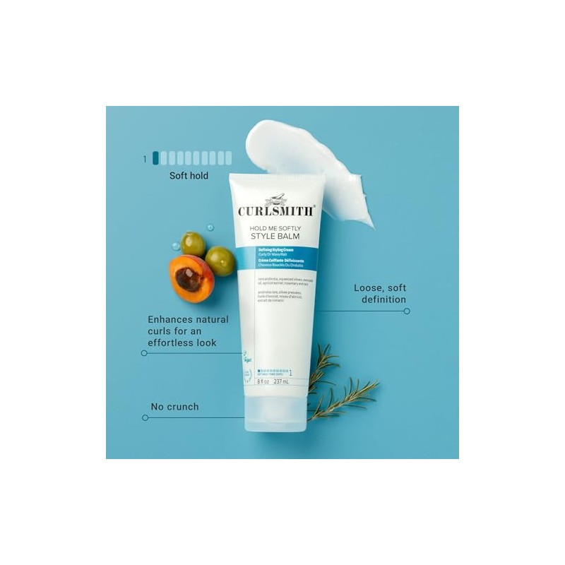 Curlsmith – Bálsamo de estilo suave – Crema vegana para