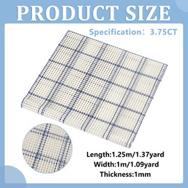 BENECREAT White Blue Mesh Fabric, 3.75CT Blank Rug Hooking Mesh Rectangle Kit DIY Rug for Embroidery Crafts Decoration DIY Tapestry, 1.25 m x 1 mm