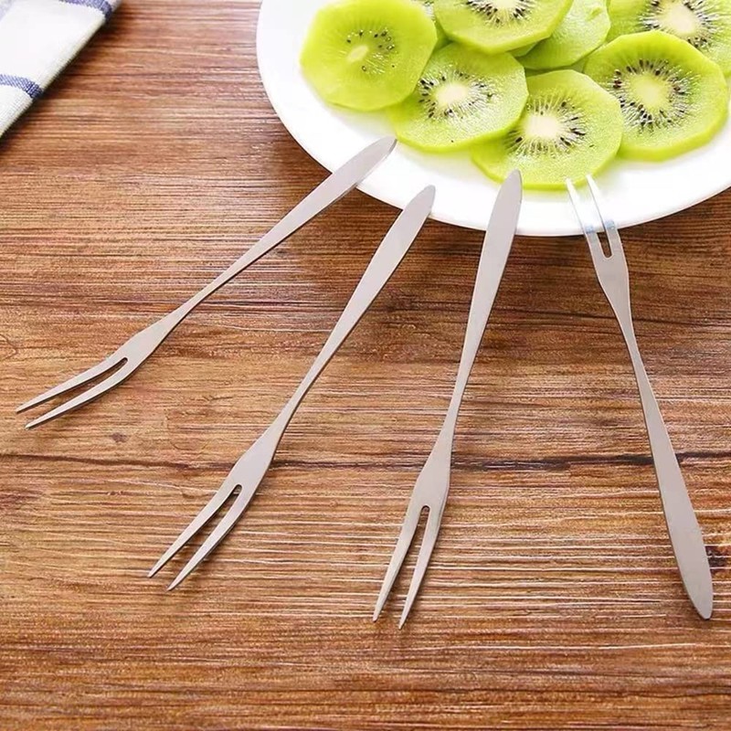 Forchette per frutta in acciaio inox, 20 pezzi, forchette per