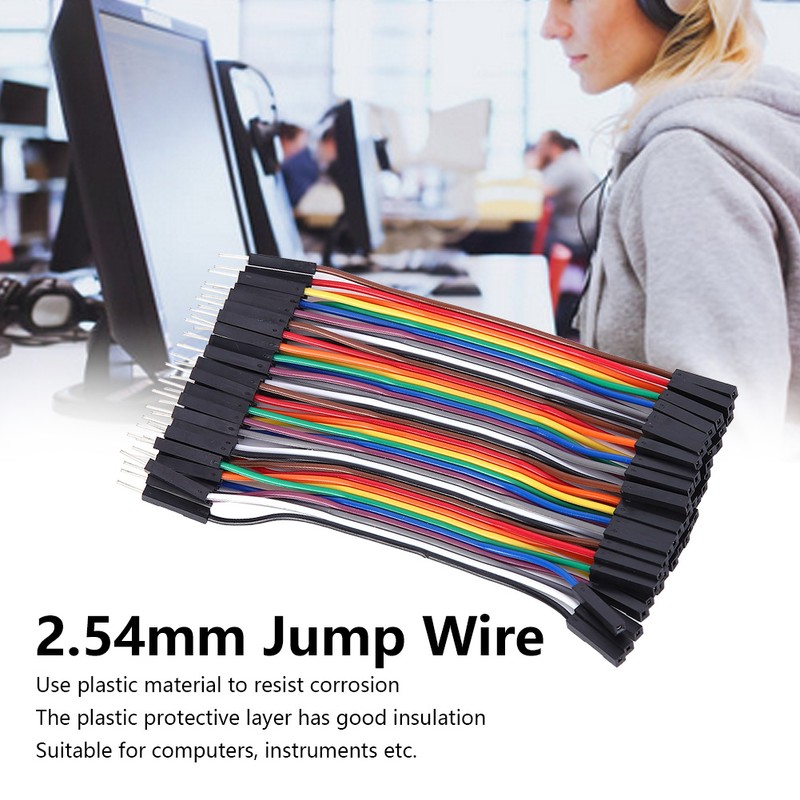 10Pcs Jump Wire Plastic Male to Female Connecting Cable for