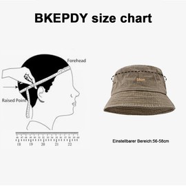 BKEPDY Fishing Hat Men's Bucket Hats Unisex Beach Sun Cap Vintage Washed Bucket Hat Foldable Fishing Hat Washed Outdoor Sun Hat Fishing for Fishing Hiking, gray