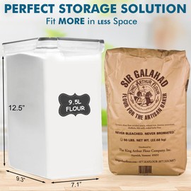 Shazo 2 PC (9.5L | 321 Oz) Extra Large Bulk Food Storage Containers with Airtight Lids for Flour, Sugar, Rice, Cereal & Pasta - Leakproof, BPA-Free Plastic Canisters for Kitchen & Pantry Organization