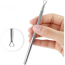2PCS Silver Stainless Steel Cuticle Pushers – Triangle Cuticle Peeler & Scraper – Nail Art Gel Polish Remover Tools for Manicure & Pedicure, Fingernail & Toenail Care