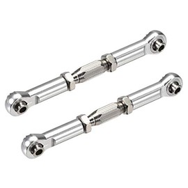 uxcell RC Front/Rear Steering Linkage Servo Link Pull Rod Turnbuckle 64mm 2PCS (Silver Tone)