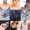 Findout 3mm Black Waterproof Braided Leather Wax Rope Chain Necklace