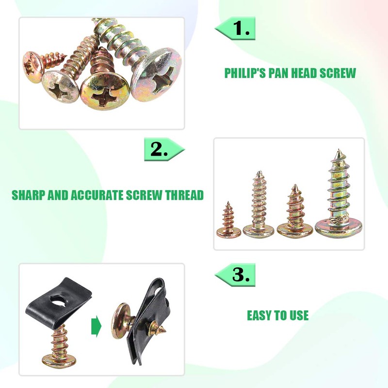 Keadic 170Pcs Auto Car Panel Clip Assortment Kit with Screws