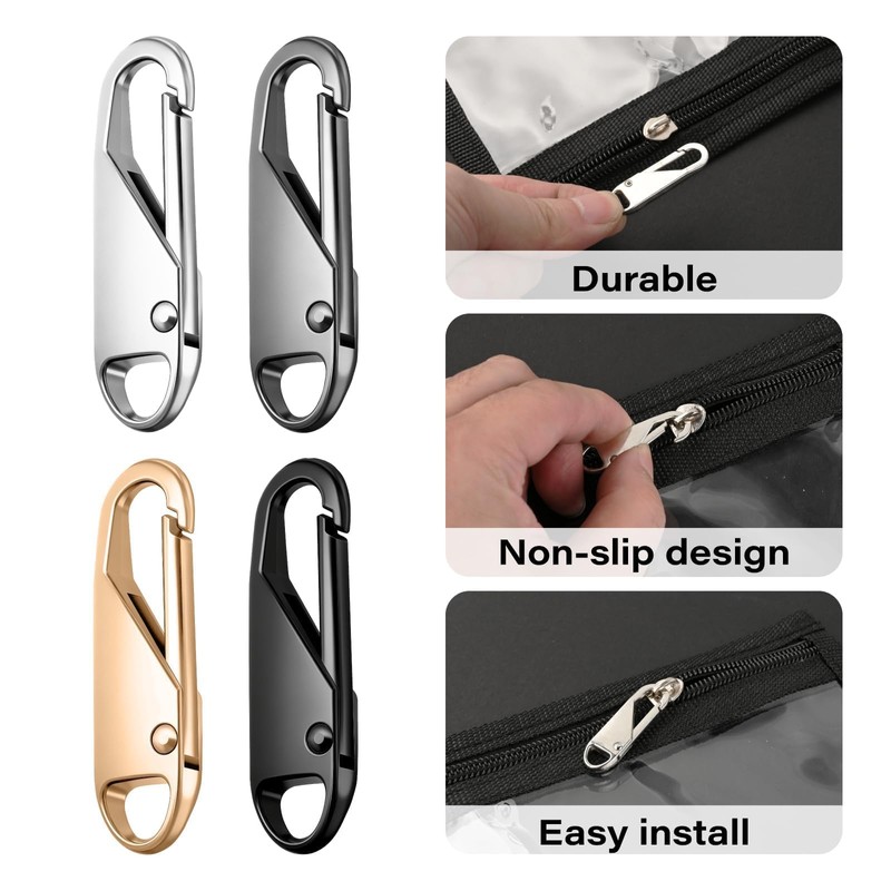 Zipper Pulls Replacement for Jeans, 12Pcs Detachable Zipper Repair Kit,