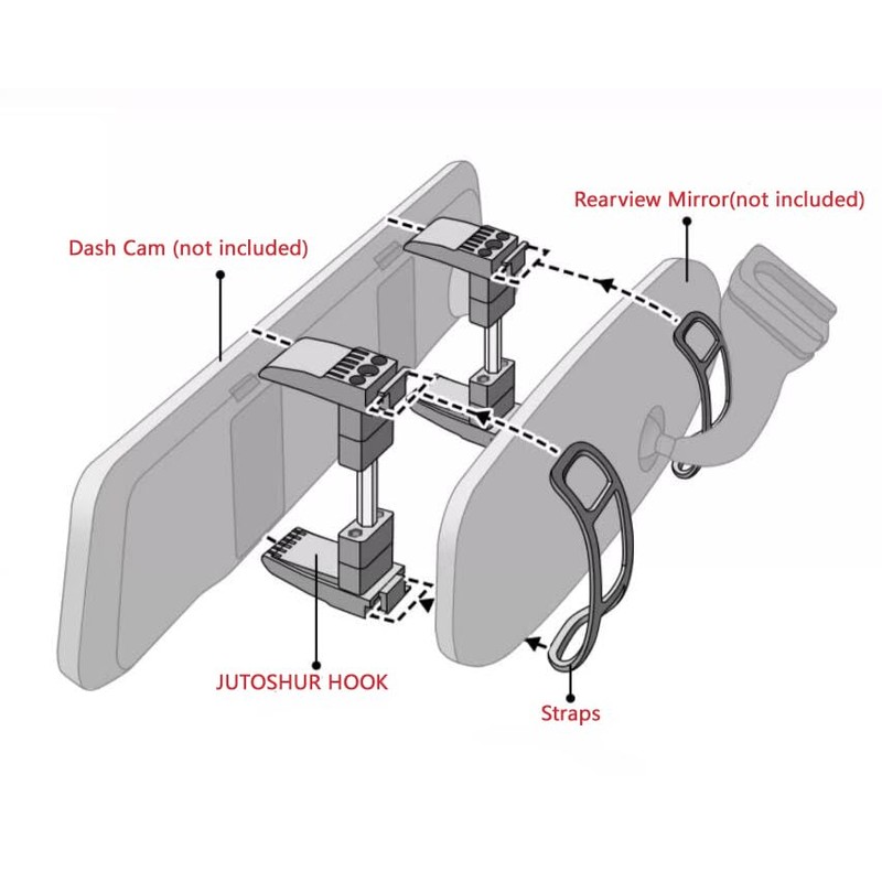 JUTOSHUR Bracket Rearview Mirror Dash Cam Holder - Convenient Replacement