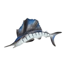 WitnyStore Tiny 4⅞" Atlantic Sailfish Fridge Magnet - Miniature Hand Made Painted Resin 3D Sea Fish Marine Mammal Animals Decorative Magnets for Refrigerator Fridges Magnetic Board Collectible Gifts