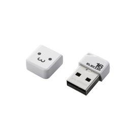 Elecom MF-SU2B16GWHF USB Memory, 16 GB, USB2.0 Compact, Strap Hole, Cap, White