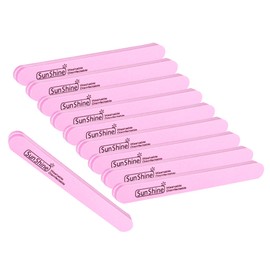 PROFICO Pack of 10 Professional Nail Buffer | Buffer Straight 240/320 | Double-Sided Buffer Nail File Emery Boards | Fine Grit | for Natural Nails Gel Nails (Pink)