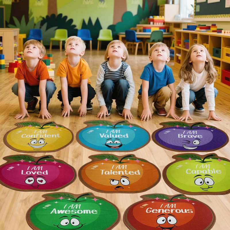 yueyaer 12 Pcs Kids Carpet Circle Seats,16" Kids Classroom Rug