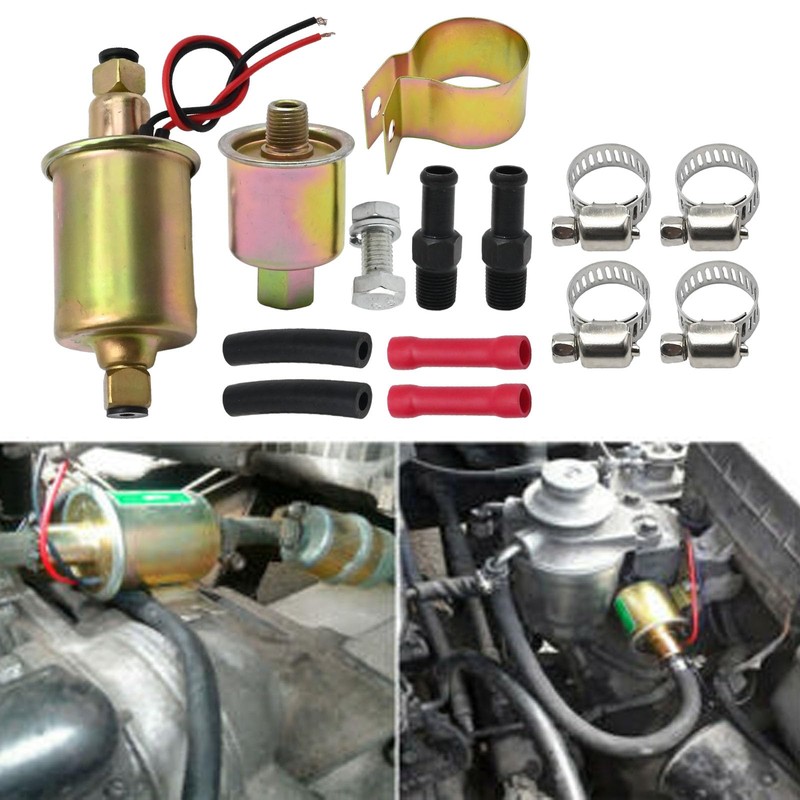 VIKKSAER E8012S Universal 12V Electric Fuel Pump, 5-9 PSI Micro