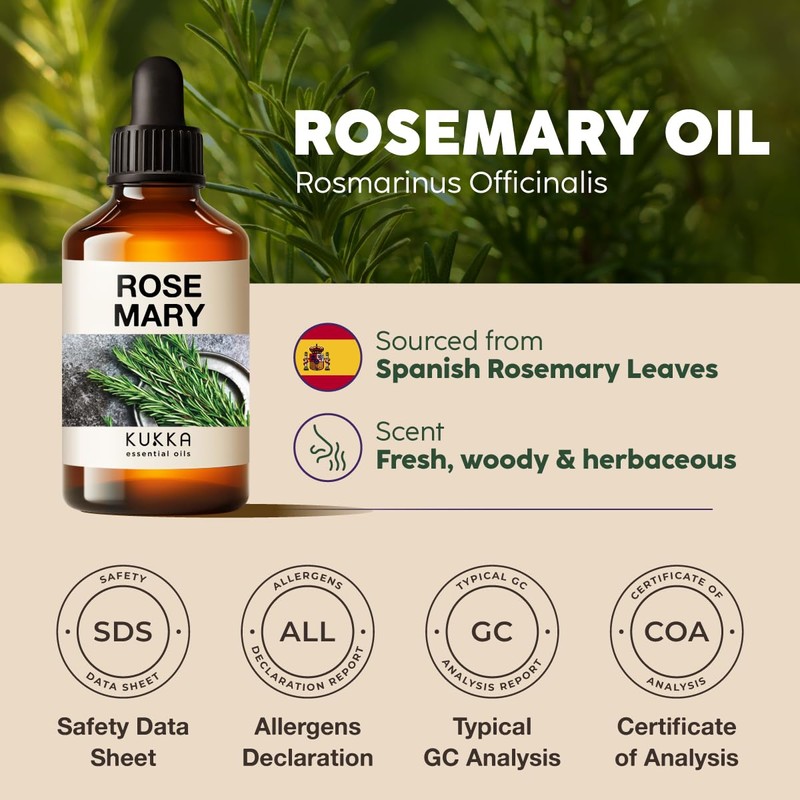 KUKKA essential oils Rosemary Oil for Hair & Eucalyptus Essential