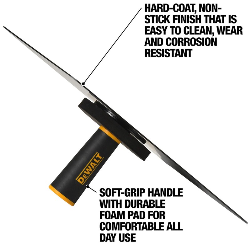 DEWALT 13" Drywall Hawk w/Soft Grip Handle | Aircraft-Grade Aluminum,