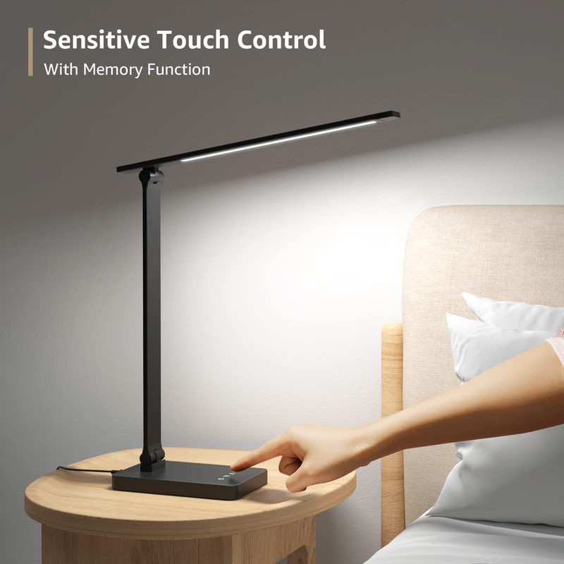 Lepro LED Desk Lamp with USB Charging Port,650LM Dimmable Home