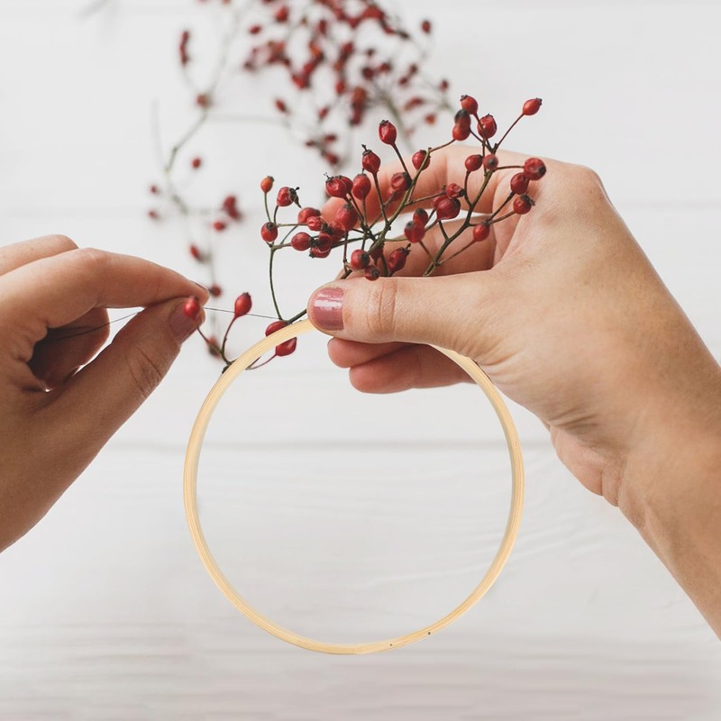 Fulushouxi Set of 5 Dream Catcher Rings Set, Wooden Rings