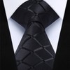 HISDERN Men's Checked Tie and Pocket Square Set - black
