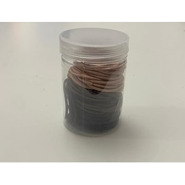 Hair Ties Set, 100 Pack, Black and Brown, Storage Container