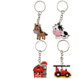 Pouoir farm keychain (Cow + Horse + Farm + Tractor)