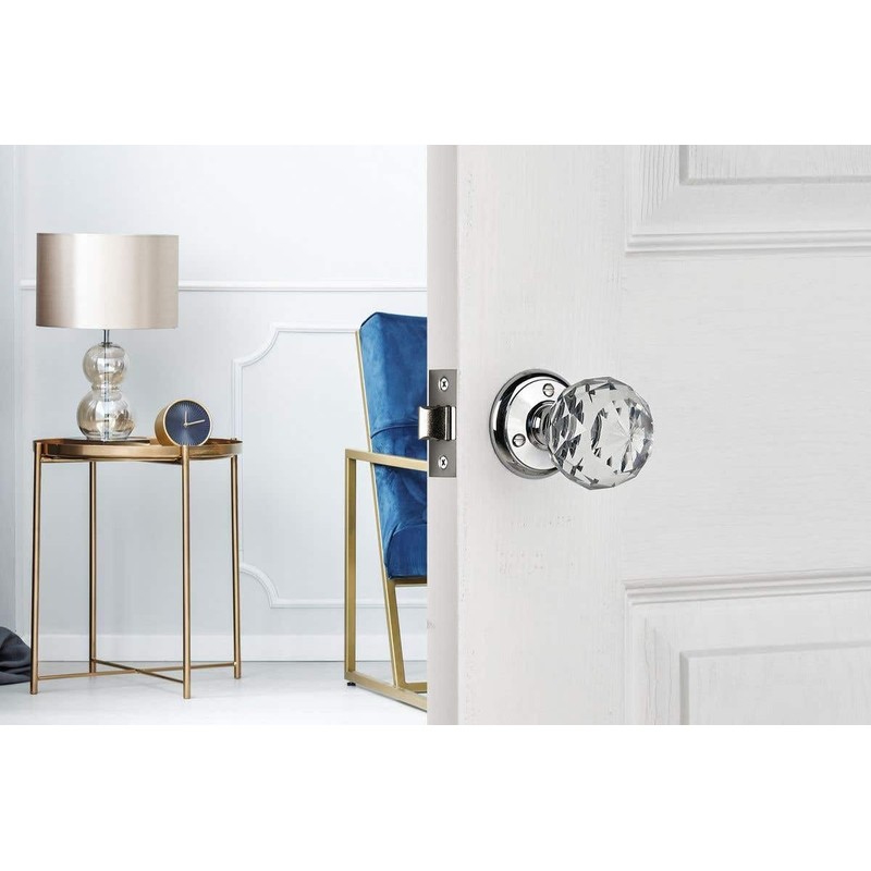 Hiatt Hardware - Glass Round Door Knob - Polished Chrome