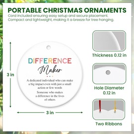 AXIARA Difference Maker Gifts for Women - Christmas Ornaments 2024, Thank You Gifts for Boss, Leader, Teacher, Employee Appreciation Gifts for Coworkers - Christmas Tree Decoration Ceramic Ornaments