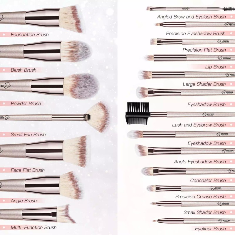 BESTOPE Makeup Brushes 20 Premium Synthetic Contour Concealers Foundation