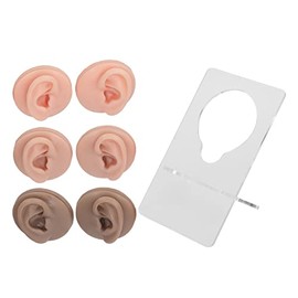 Tres pares de moldes de silicona para orejas con soportes acrílicos, orejas artificiales 3D de gran realismo, con soportes, modelos suaves y flexibles