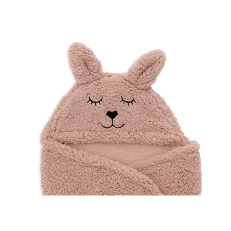 Jollein Baby Einschlagdecke - Bunny, Wild Rose - Mit Ohren