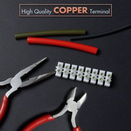 KafTon's Transparent Electrical Terminal Block Strips/Connector Strips Electrical Connectors in 6 Sizes- 3A 5A 10A 15A 30A 60A, Double Screwclamp, Copper Terminals, PE Material Used (Total 6 Pcs.)