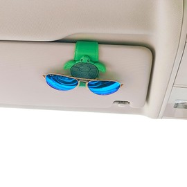 Cute Sunglasses Holders,Faux Leather Sunglasses Hanger Organizers Clip and Ticket Card Clip Accessories for Car Visor (Style F)