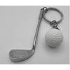 4Trails Golf Mini Racket Ball Pendant Keychain, Metal Golf Clubs