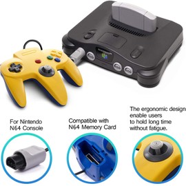 2 Pack N64 Controller, miadore Retro N64 Gaming Gamepad Joystick Double Colored Joypad for N64 System Home Video Game Console