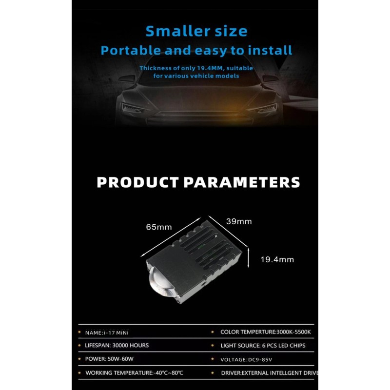 MYM-AUTO 2PC 160W Grile LED Light Pods Car Front Headlight