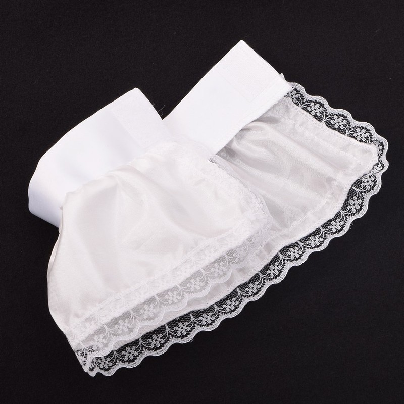 BLESSUME Victorian Lace Jabot with Cuffs, Little White Jabot Cuffs