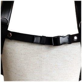 Yota Y1034P Chest Belt, Genuine Leather, Made in Japan, silver