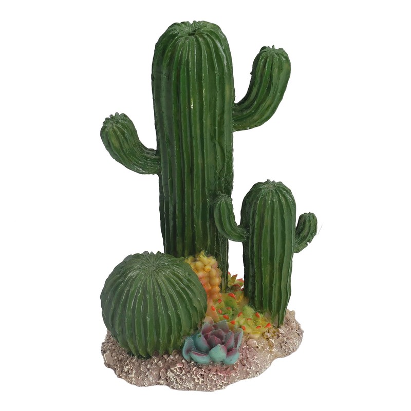 Simulation Resin Cactus Ornament Stable Aquarium Cactus Decoration with Succulents