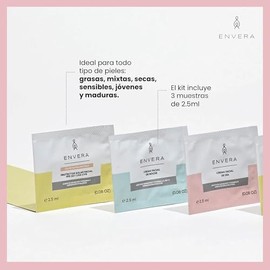 ENVERA Kit de Muestras Protector Solar Facial Piel Sensible FPS 50 UVAUVB  3 Tonos Light, Medium y Primer  Skincare Cremas de Cara para Piel Sensible 