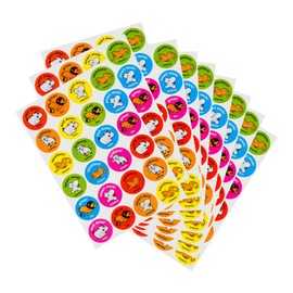 Tower Big 5 Animal Reward Stickers, 10 Sheet Pack & 240 Stickers in 25mm Diameter to Build Self Esteem in Kids, Assorted Designs in Vibrant Colours