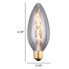 CANARM B-A60-23C, Edison, 60W E26-G, Clear Glass, A60 Cone Shape, Dimmable, 2500 Hours Bulb