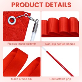 LOMSUXA Pack of 5 Dance Streamers - Gymnastics Band with Rod - Bands for Gymnastics - Flashing Gymnastics Band for Children - Soft Silk Ribbon for Artistic Dance and Fitness - Dance Band - Length 2 m