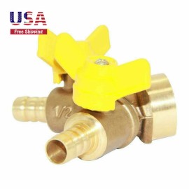 sashow 3/8" ID Hose Barb Y Shaped Type 1/2" Female Thread Union Ball Valve Fitting