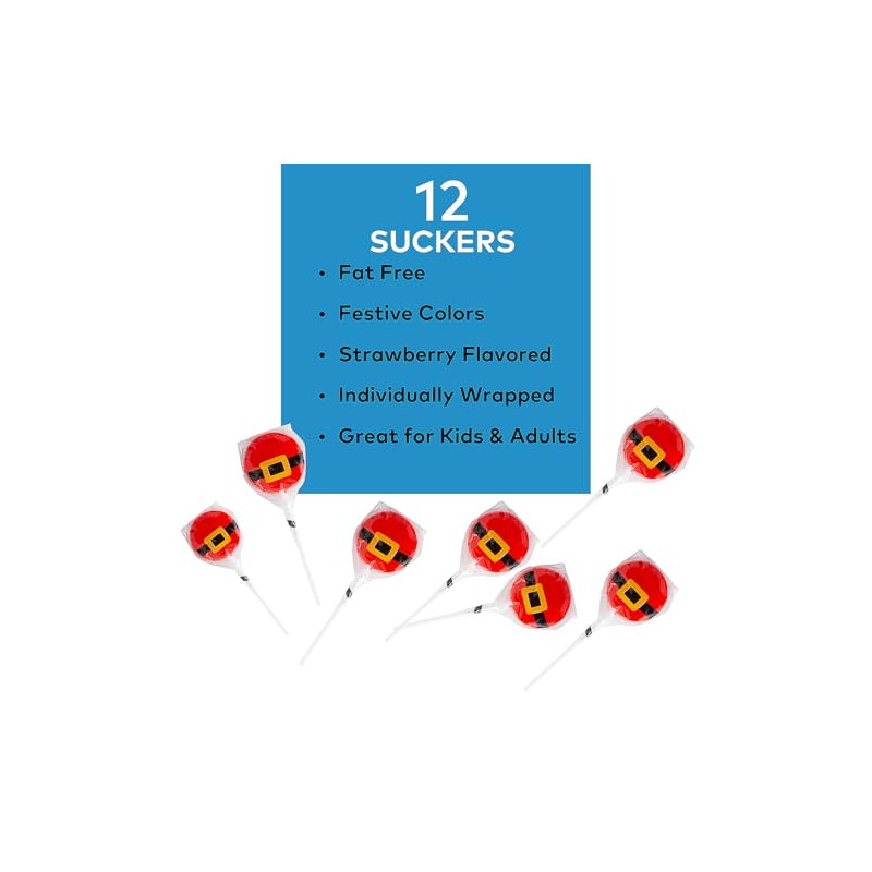 Santa Suit Character Suckers - 12 Individually Wrapped Lollipops -