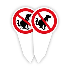 Strobo XXL High-Quality Plug-In Signs Printed on Both Sides, kein Hundeklo, 30 x 15 cm, 3 mm Aluminium Dibond Sturdy Composite Panel with UV Protection, Pack of 2